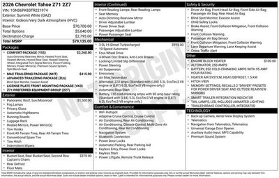 2026 Chevrolet Tahoe Z71
