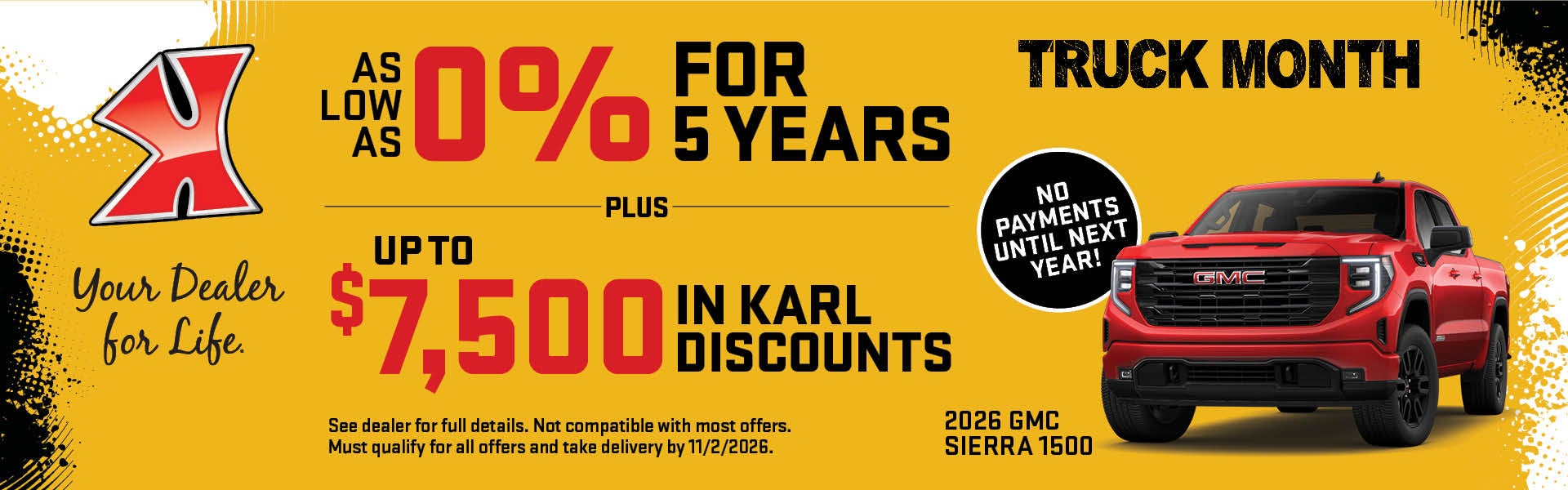 Save up to $7,500 on Sierra 1500 at Karl GMC Webster City