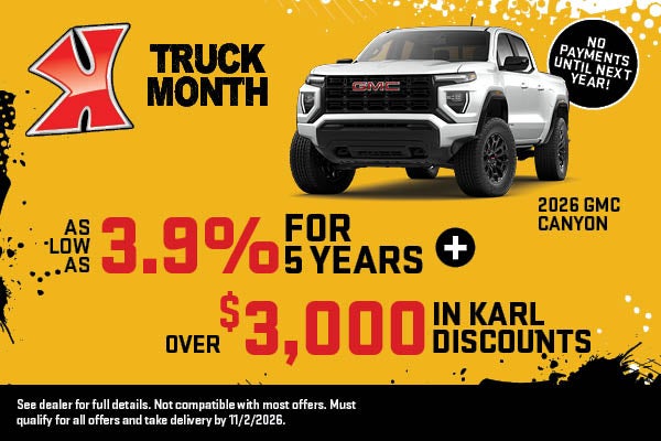 Get over $3000 in discounts on Canyon at Karl GMC Webster City